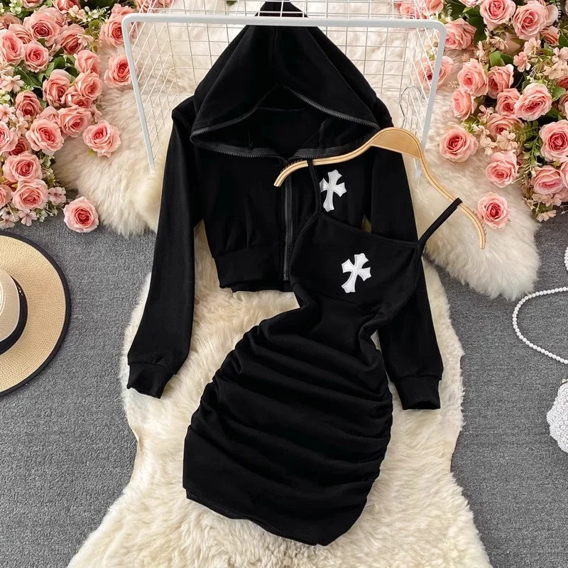 Embroidered two-piece suit, sexy dress     S4029