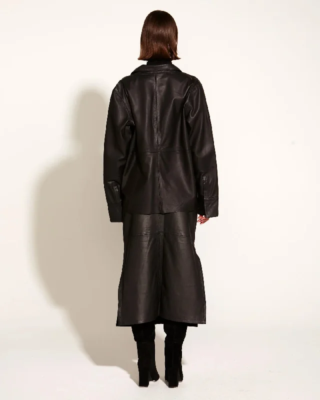 FATE+BECKER UNDERGROUND LEATHER SHACKET BLACK