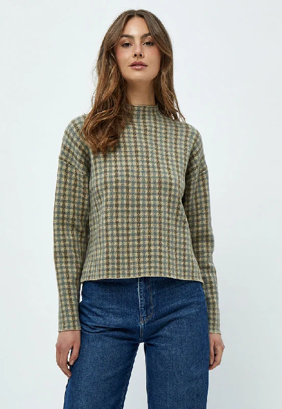 MSFrankie Knit Pullover - Sea Mist Checked