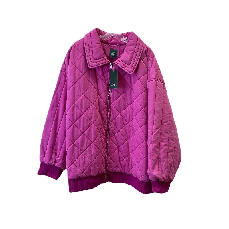 Fuschia Jacket Puffer & Quilted By Wild Fable, Size: 3x