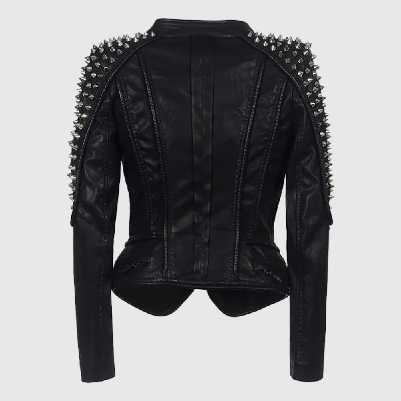 Gothic Er Punk Rock Women’s Rivet Motorcycle Jacket