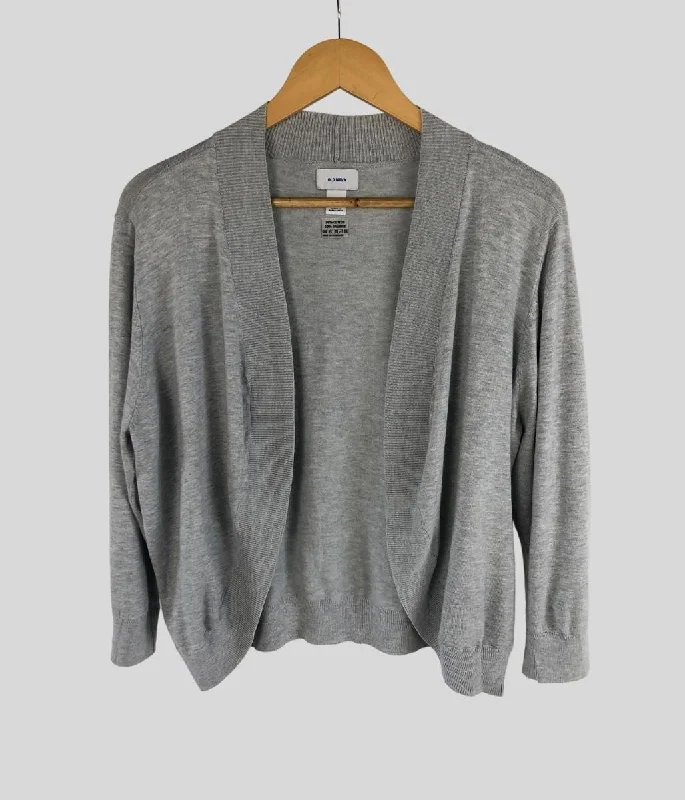 Grey Short Edge to Edge Cardigan