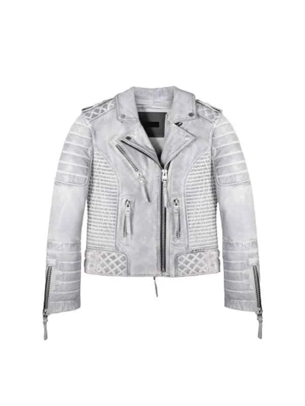 Iced Chrome Women's Biker Leather Jacket