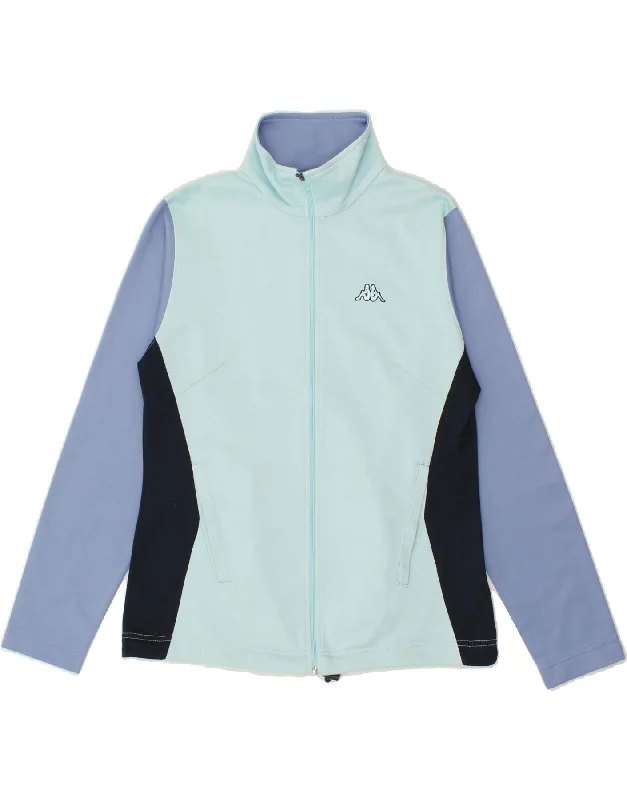 KAPPA Womens Tracksuit Top Jacket UK 12 Medium Blue Colourblock Polyester