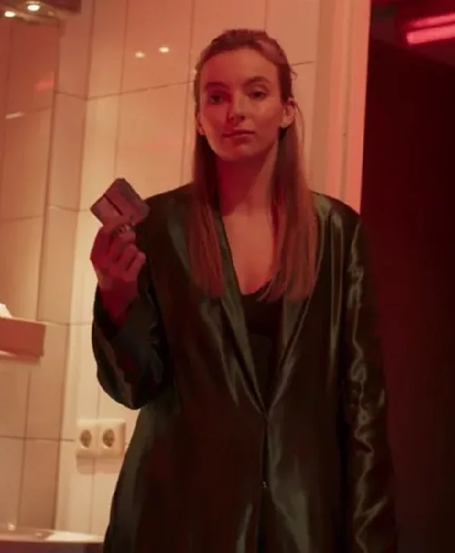 Killing Eve S02 Villanelle Green Satin Coat