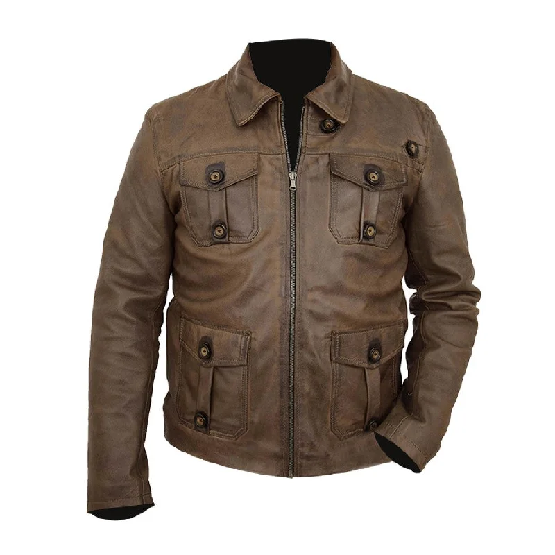 Men's Biker Jacket: Barry Vintage Leather Jacket