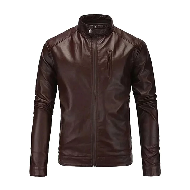 Men's Dark Brown Motorcycle Jacket