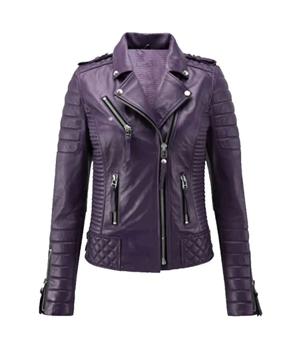 Women's Lambskin Leather Bomber Biker Jacket