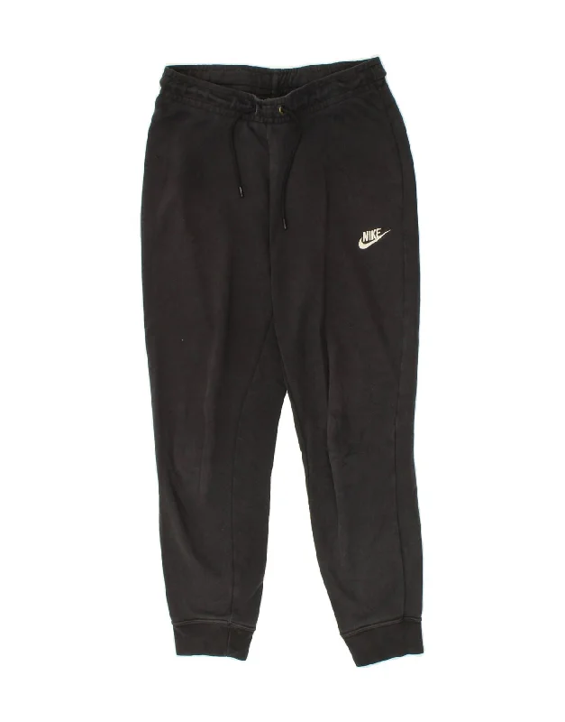 NIKE Womens Tracksuit Trousers Joggers UK 8 Small Black Cotton