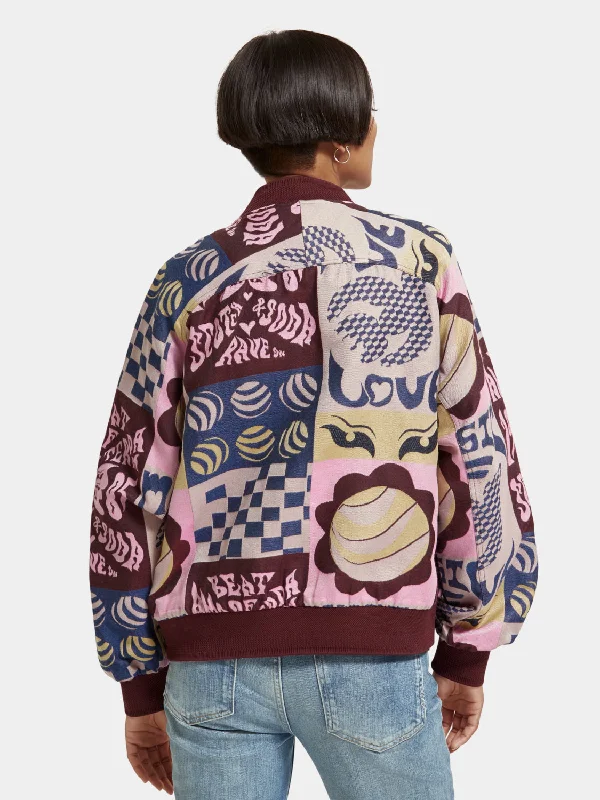 Oversized jacquard bomber