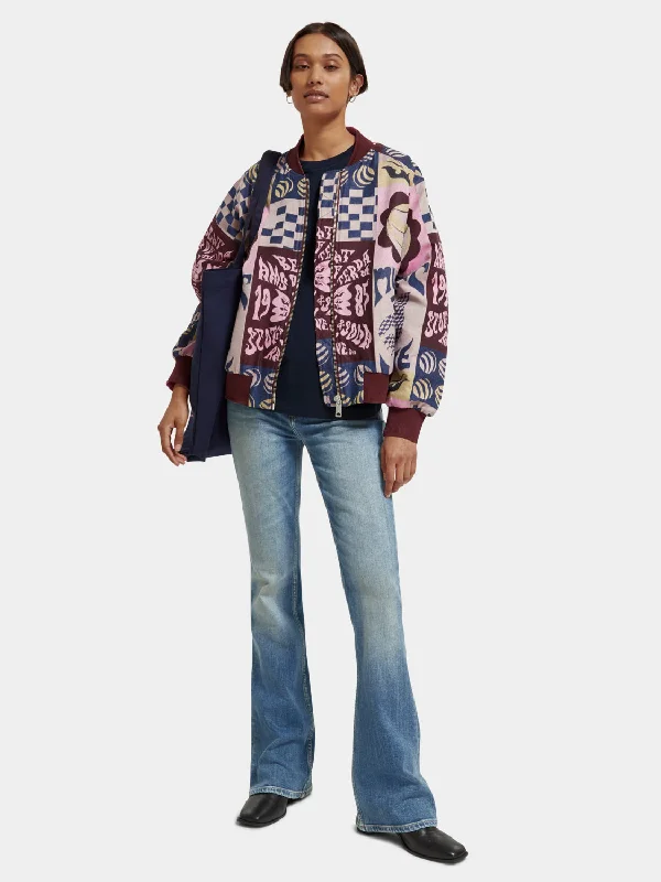 Oversized jacquard bomber