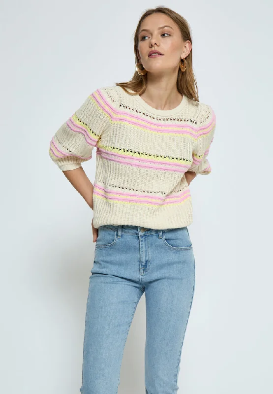 PCSigna Pullover - Gardenia Stripe