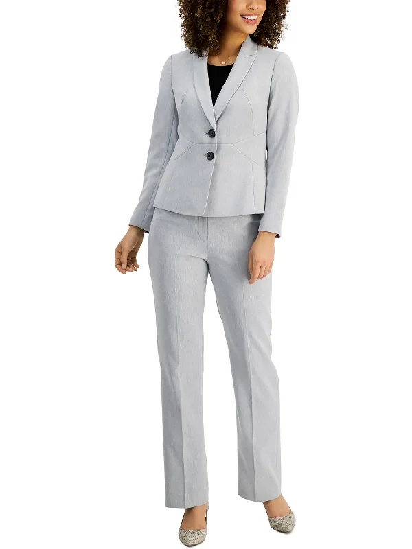 Petites Womens Seamed Office Pant Suit