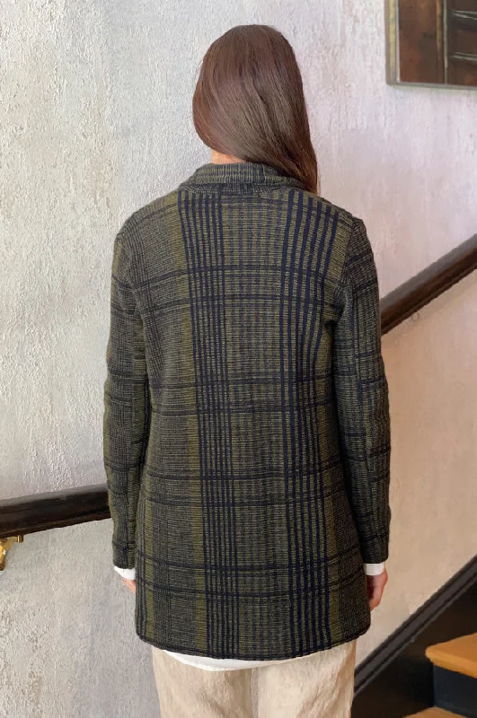 Plaid Mid Length Jacket - Green