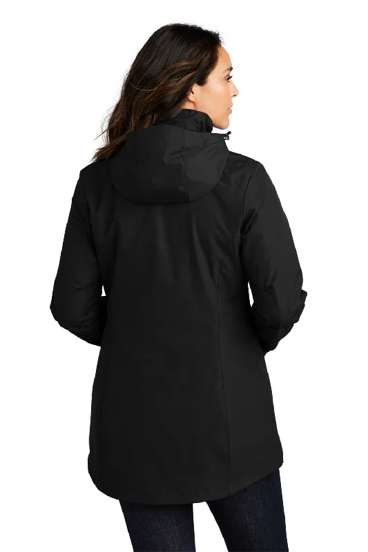 Port Authority Womens All Weather 3-in-1 Water Resistant Full Zip Hooded Jacket - Black