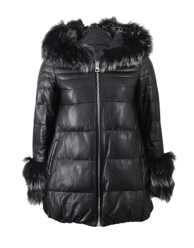 Puffer Fur Hood Coat