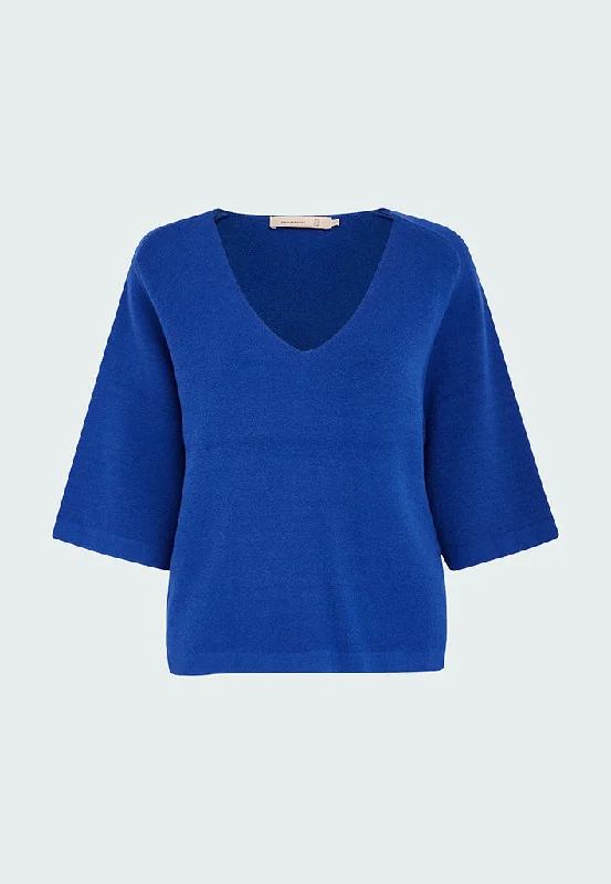 Rosalia Knit Pullover Curve - Cobalt Blue