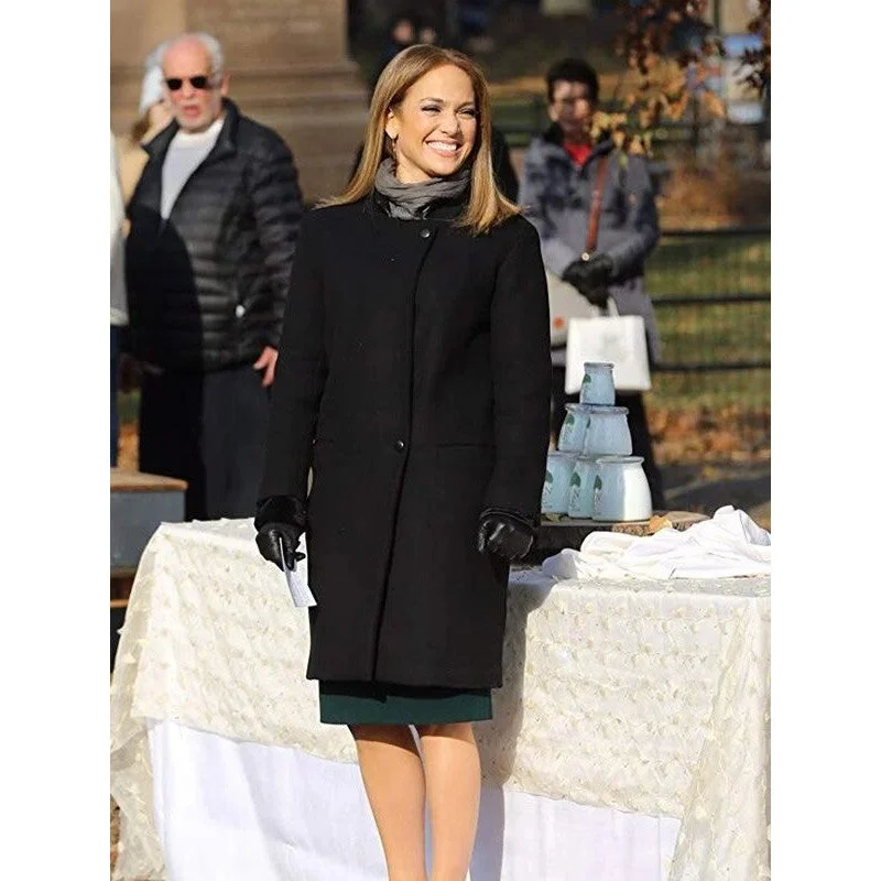 Second Act Jennifer Lopez Black Wool Coat