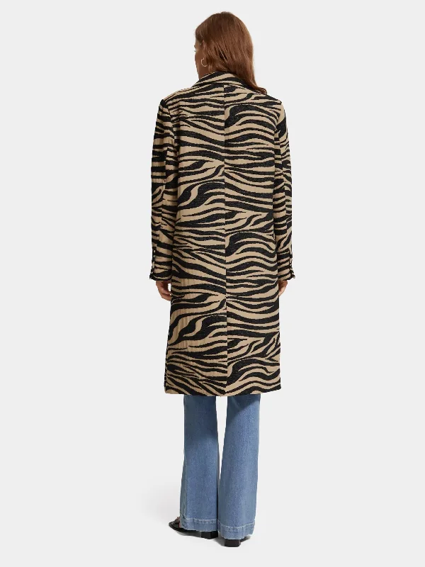 Single-breasted printed coat