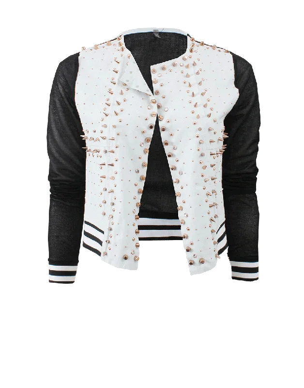 Studded Leather Cardigan