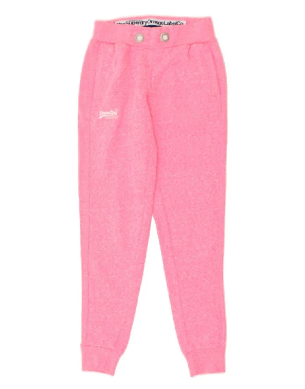 SUPERDRY Womens Tracksuit Trousers Joggers UK 6 XS Pink Polyester