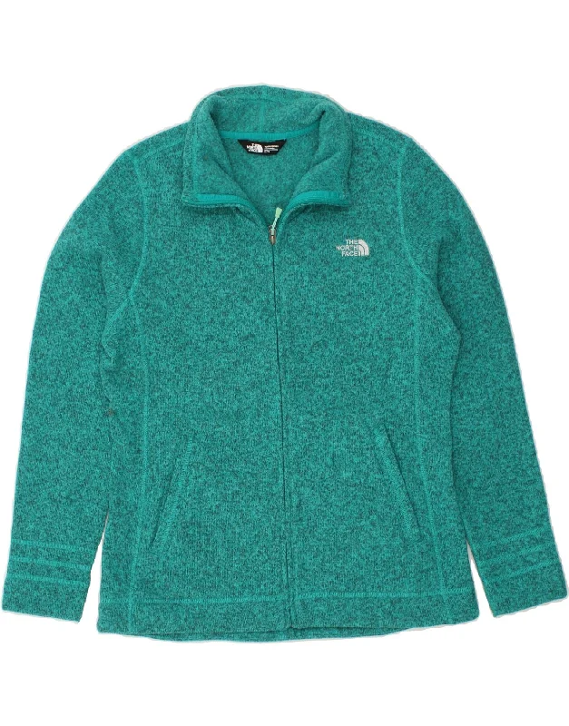 THE NORTH FACE Womens Fleece Jacket UK 18 XL Green Flecked Polyester