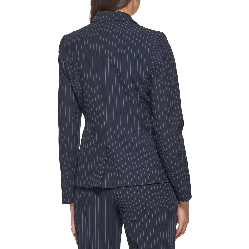 Tommy Hilfiger Womens Pinstripe  One-Button Blazer