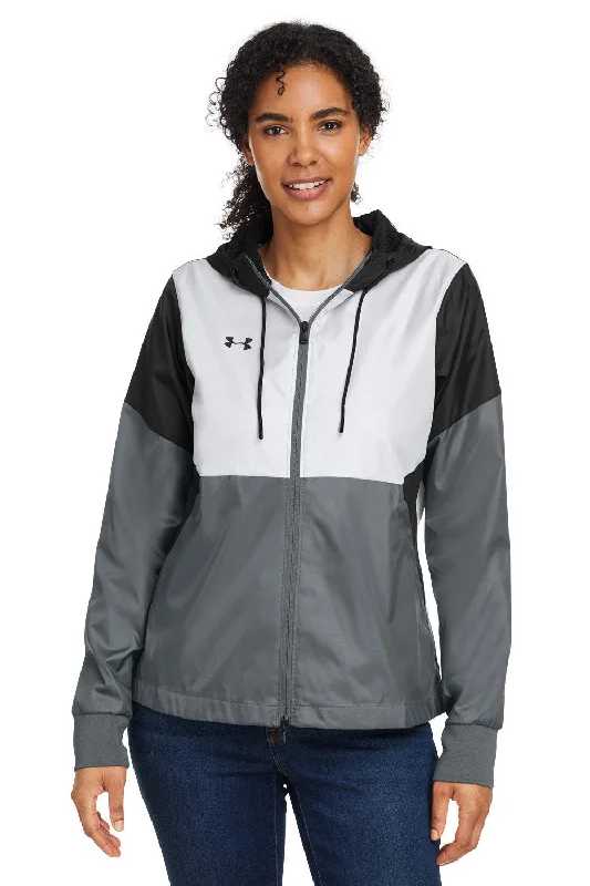 Under Armour Womens Team Legacy Wind & Water Resistant Full Zip Hooded Jacket - Black