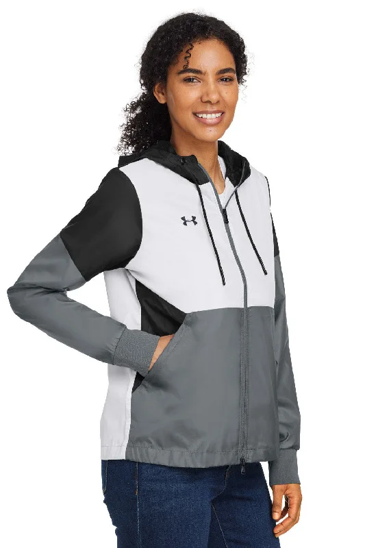 Under Armour Womens Team Legacy Wind & Water Resistant Full Zip Hooded Jacket - Black