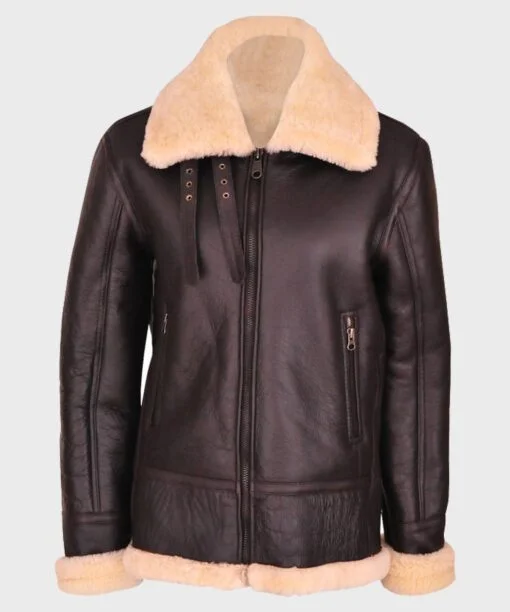 Womens Brown B3 Aviator Leather Jacket