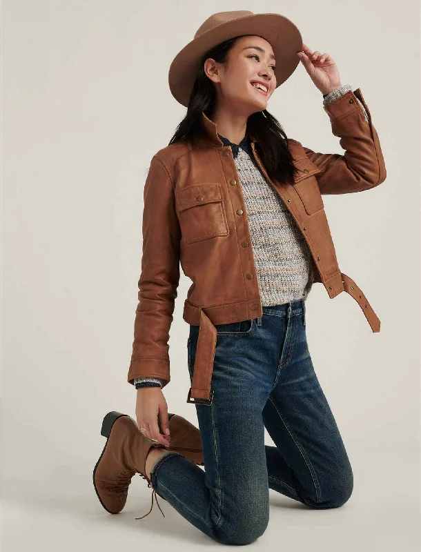 Womens Brown Real Leather Cowgirl Jacket – Bomeshia