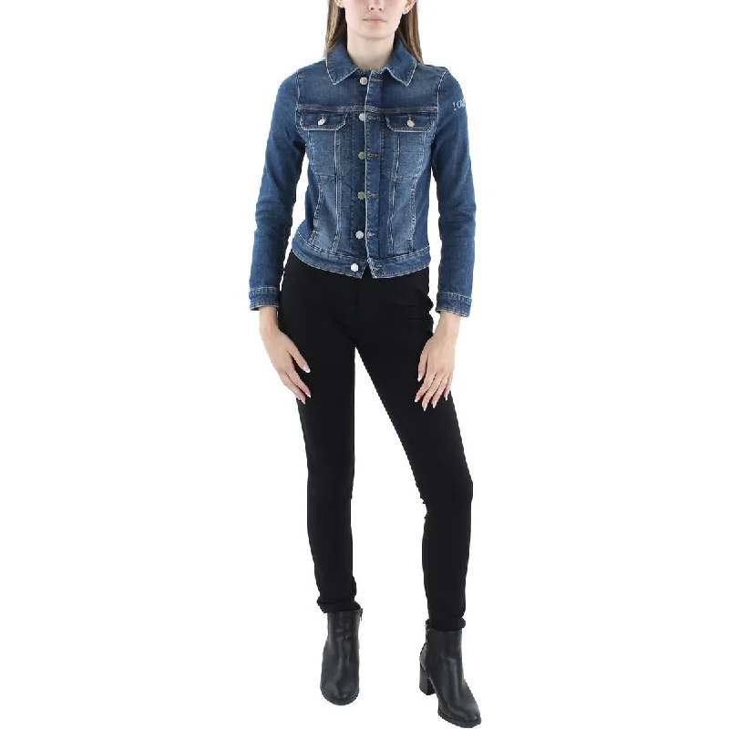 Zadig & Voltaire Womens Embroidered Denim Denim Jacket