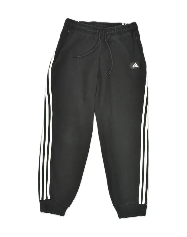 ADIDAS Womens Tracksuit Trousers Joggers UK 8/10 Small Black Cotton