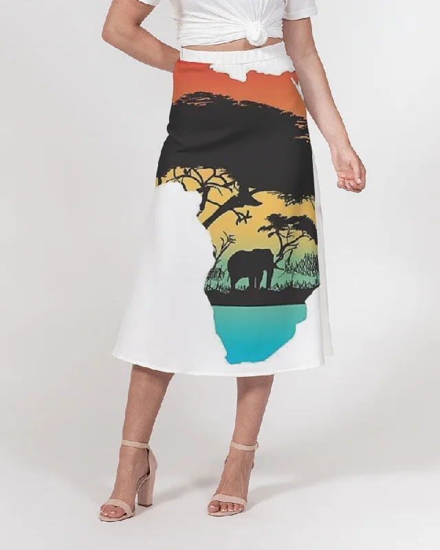 AKH African Motherland Women's A-Line Midi Skirt