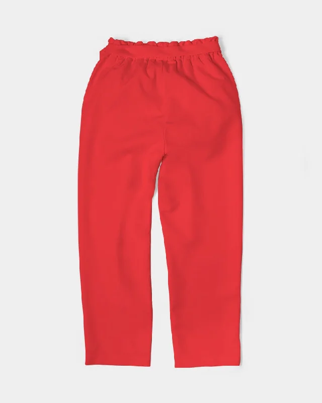 AKH Red Women's Belted Tapered Pants