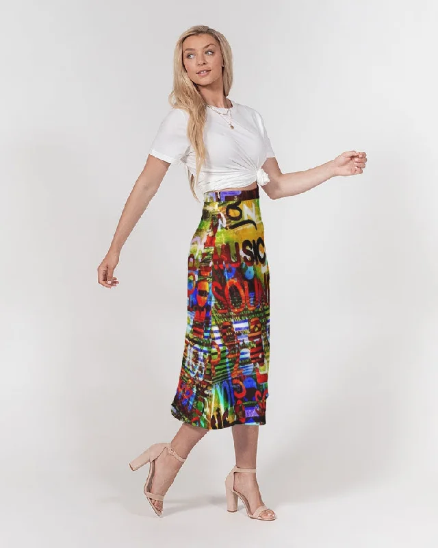 AKH Sounds of Music Women's A-Line Midi Skirt