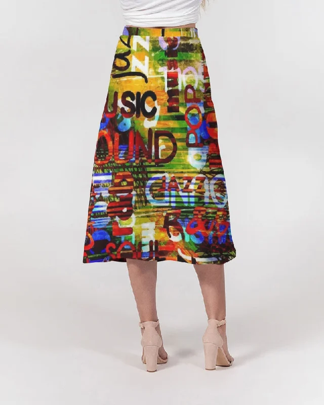 AKH Sounds of Music Women's A-Line Midi Skirt