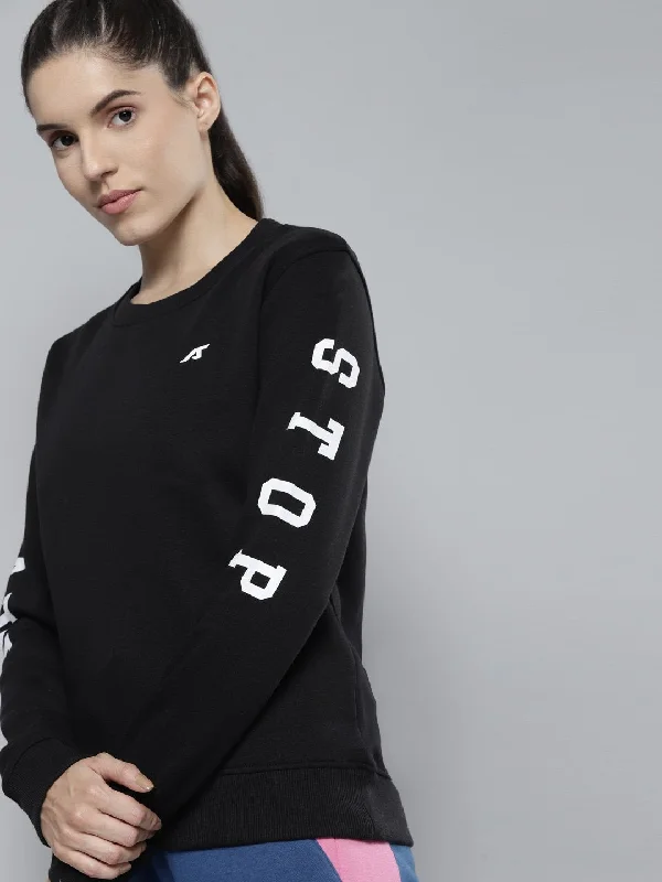 Alcis Women Printed Black Sweatshirts