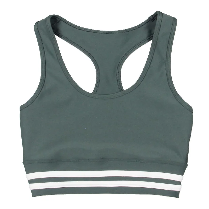 Aqua Womens Striped Longline Sports Bra