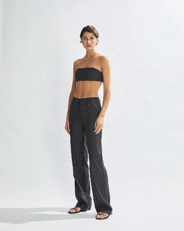 Benny Trousers Dark Grey Cropped