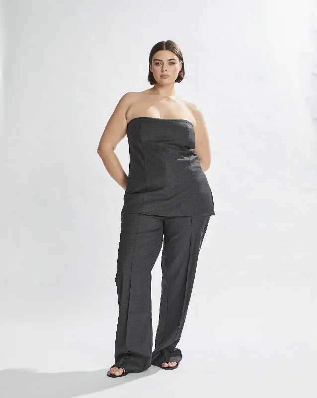 Benny Trousers Dark Grey Cropped