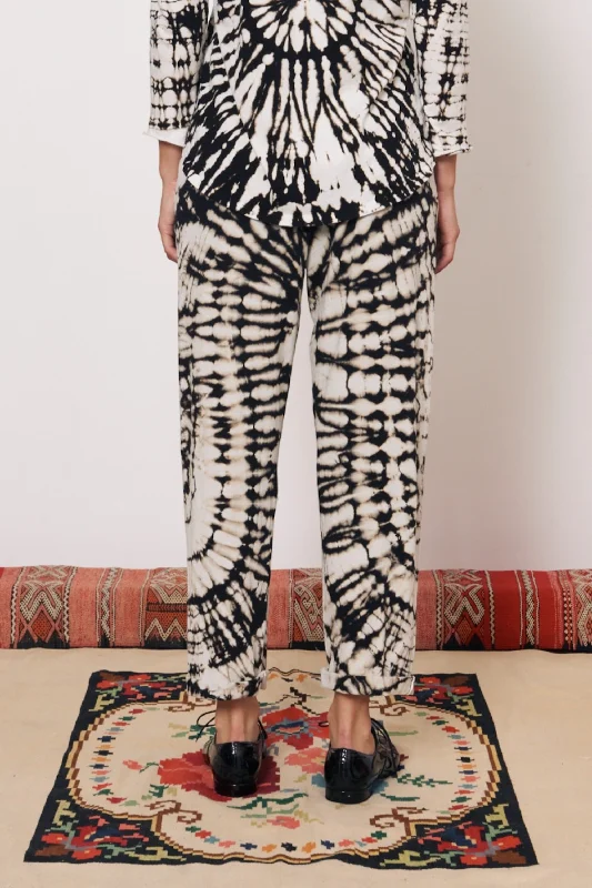 Black and Dirty White Easy Cuff Pant