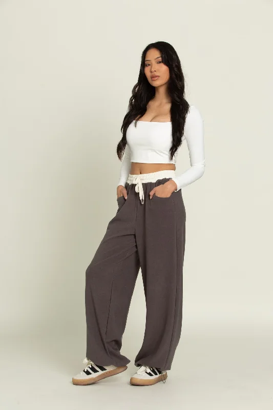 Charcoal Wide Leg Pants