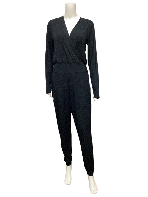 Commando Women's Jumpsuit Black Butter Wrap Size: M