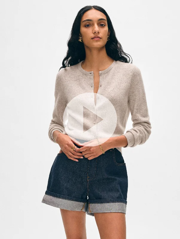 Essential Cashmere Crewneck Cardigan