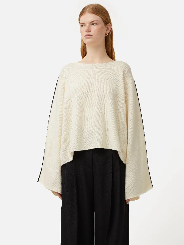 Crochet Trim Kimono Jumper | Cream