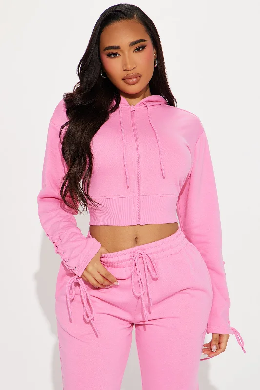 Day Dreamer Lounge Zip Up Hoodie - Pink