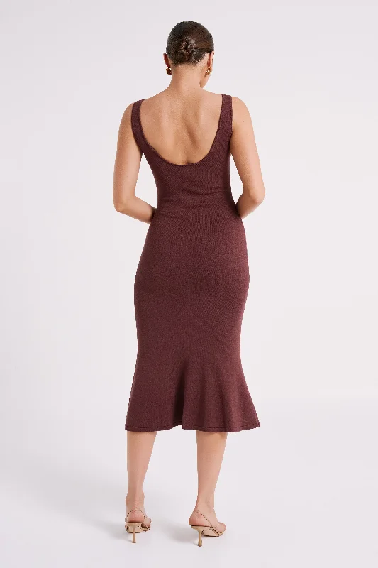 Easton Knit Midi Dress - Dark Chocolate