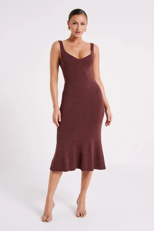 Easton Knit Midi Dress - Dark Chocolate