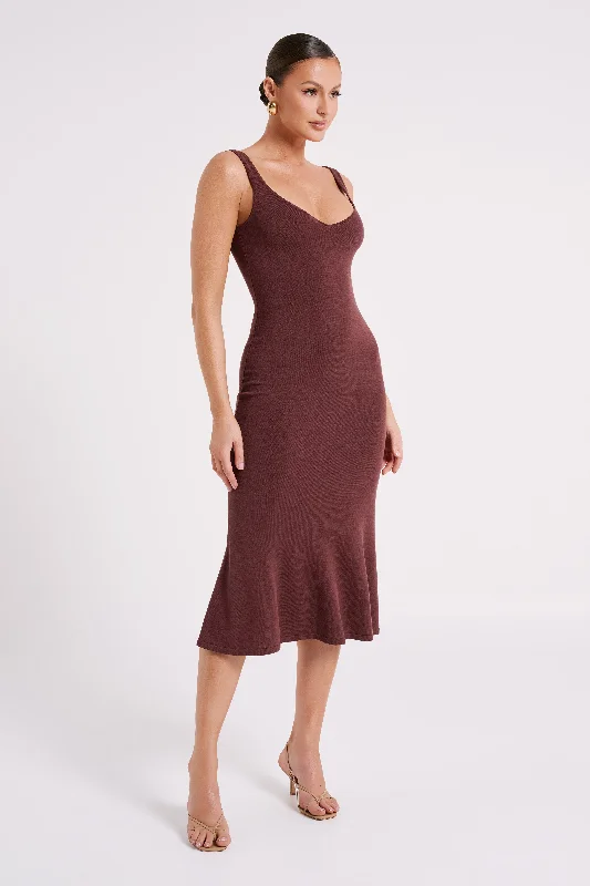 Easton Knit Midi Dress - Dark Chocolate